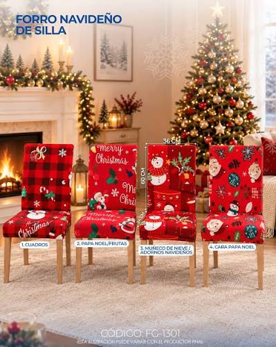 FORROS DE SILLAS NAVIDEÑOS
